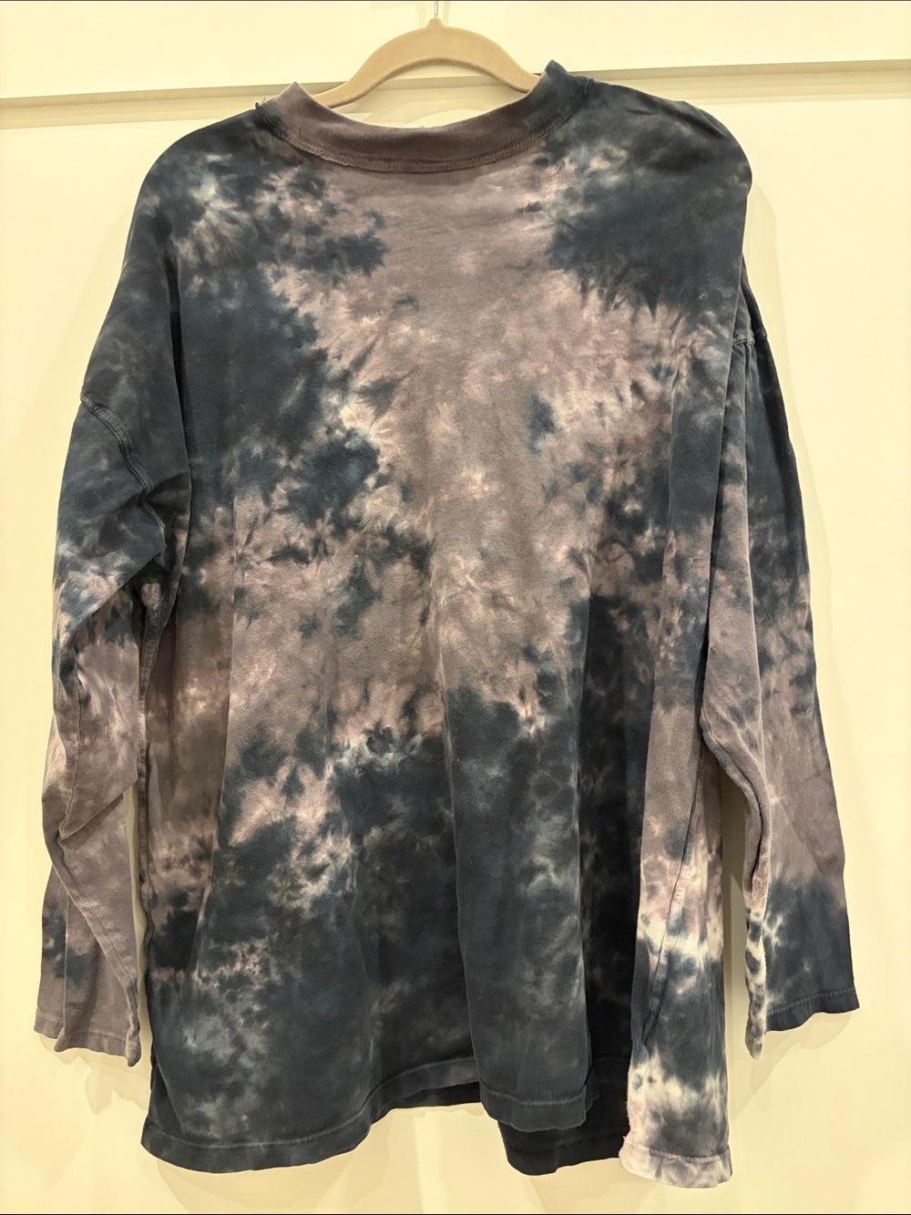 We The Free Tie-Dye Long Sleeve Tee in Navy and Light Gray